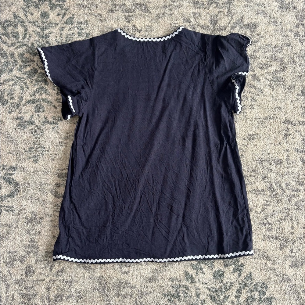 Black Ruffle Sleeve Top - Picture 3 of 5